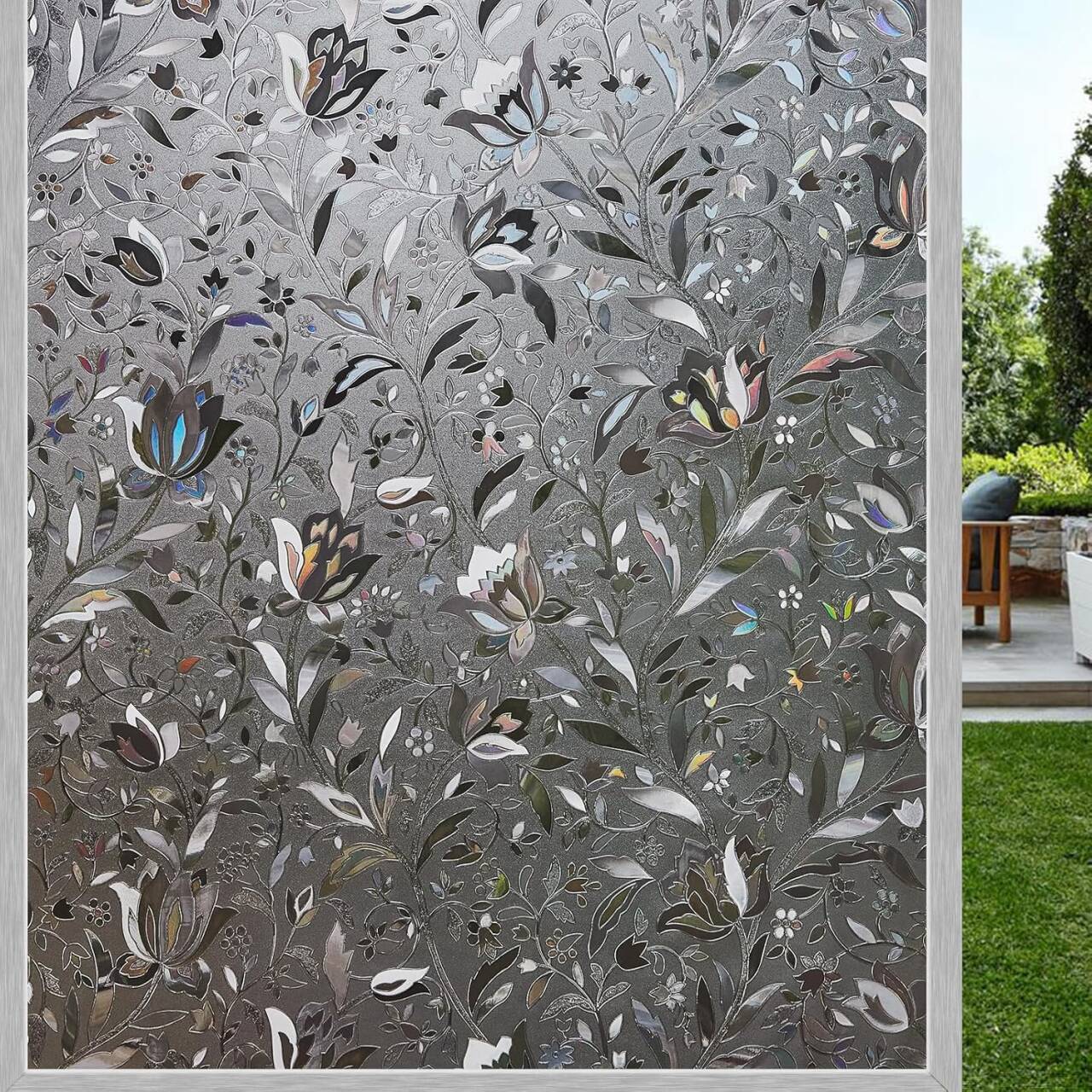Tulip Floral Series Static Cling No Adhesive Window Film